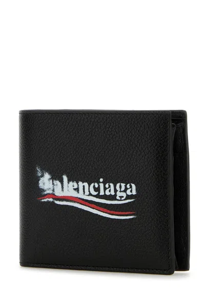 Balenciaga Men Cash Sq Fold Co Wal In Black