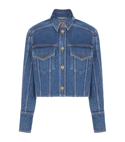 Balmain Blazer Featuring Chest Pockets Long Sleeves In Blue