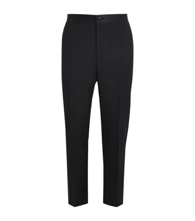 Canali Wool Tuxedo Trousers In Black