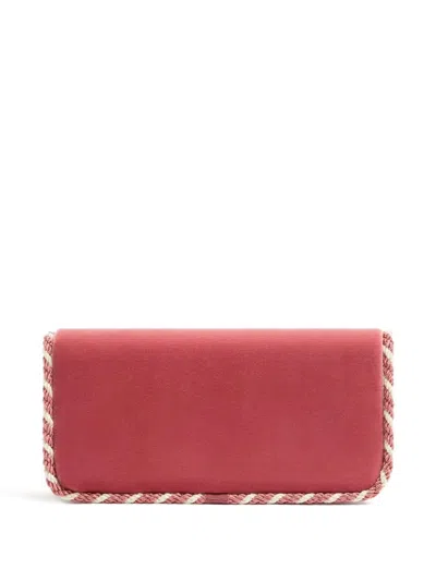 Valentino Loco Velvet Clutch In Red