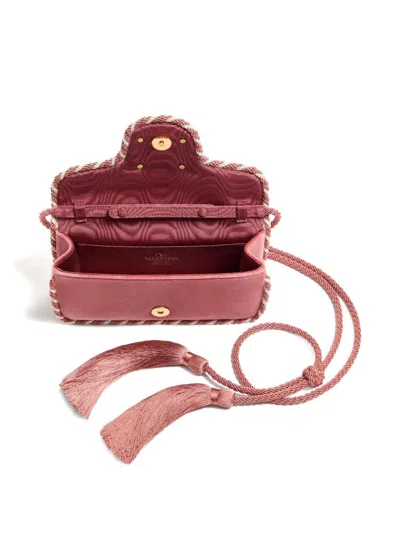 Valentino Loco Velvet Clutch In Red