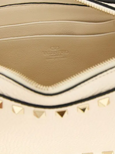 Valentino Rockstud Leather Mini Bag In Neutral