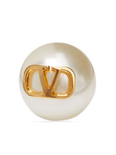 Valentino Vlogo Signature Pearls Earrings In Gold