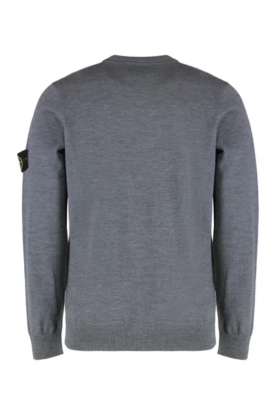 Stone Island Wide Fit Geelong Wool Sweater In Gray