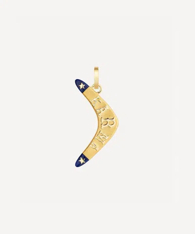 Marie Lichtenberg 18ct Gold Lapis Karma Charm In Gold