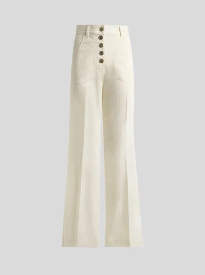 Etro , Flared Jeans Aus Denim Aus Elastischer Baumwolle Mit Pegaso-knöpfen, Damen, Grösse 28