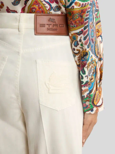 Etro , Flared Jeans Aus Denim Aus Elastischer Baumwolle Mit Pegaso-knöpfen, Damen, Grösse 28