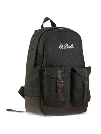 Mc2 Saint Barth Embroidered-logo Backpack In Green