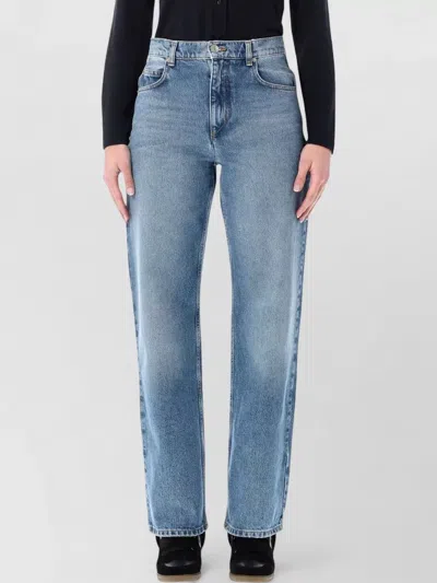 Isabel Marant Étoile Dromie Denim Trousers Contrast Stitching Design In Blue