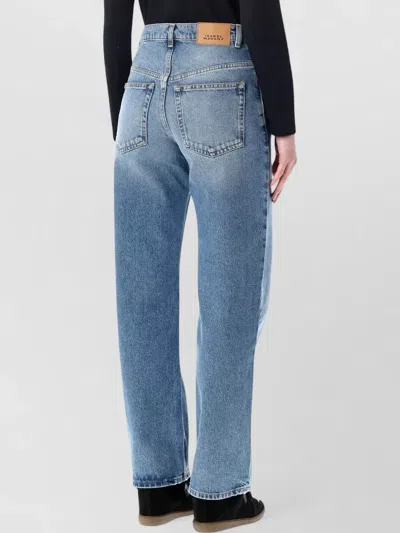 Isabel Marant Étoile Dromie Denim Trousers Contrast Stitching Design In Blue