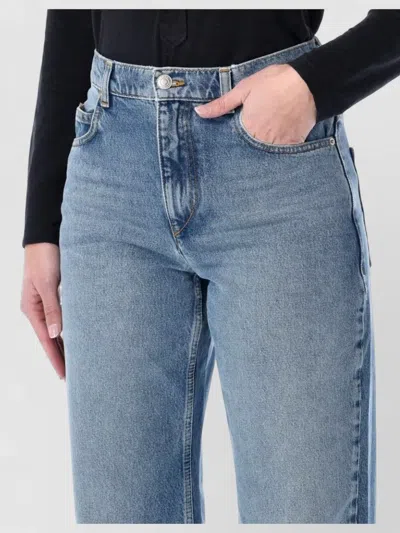 Isabel Marant Étoile Dromie Denim Trousers Contrast Stitching Design In Blue