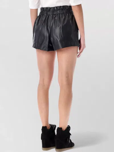 Isabel Marant Étoile Naline Eco Leather Shorts Side Pockets In Black