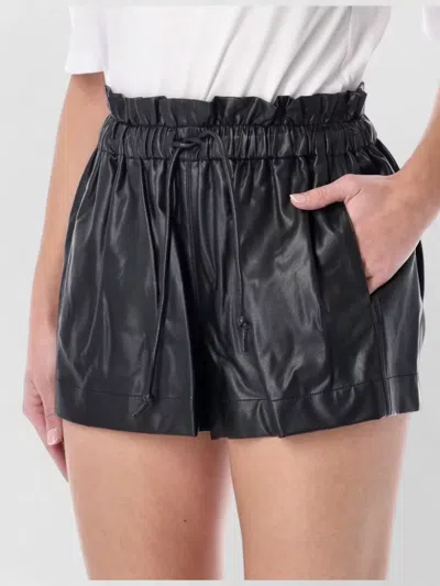 Isabel Marant Étoile Naline Eco Leather Shorts Side Pockets In Black
