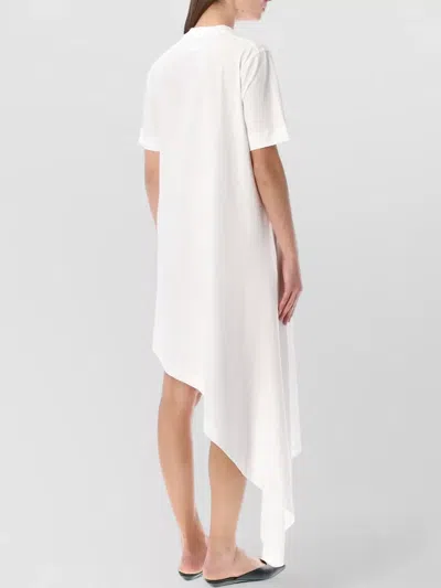 Loulou Studio Lou Lou Igari Asymmetric T-shirt Dress In White