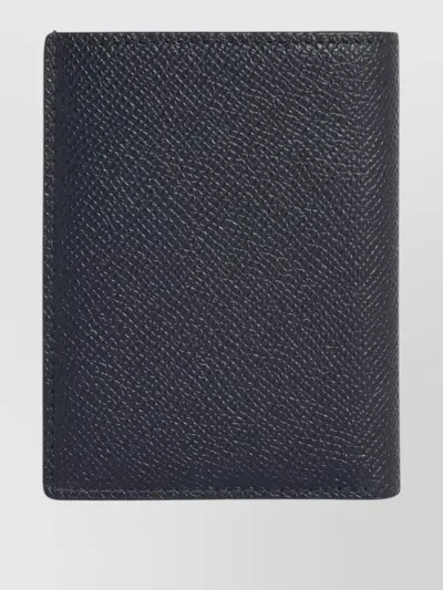 Tom Ford Leather Cardholder Compact Design Textured Finish In Blue