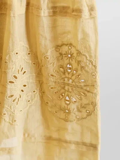 Isabel Marant Étoile Tiered Embroidery Mini Skirt Elastic Lace In Gray