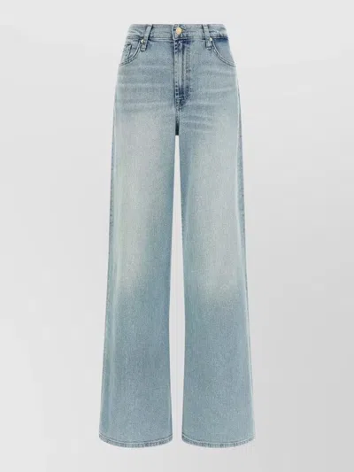 7 For All Mankind Lotta Denim Trousers Belt Loops Five Pockets In Blue