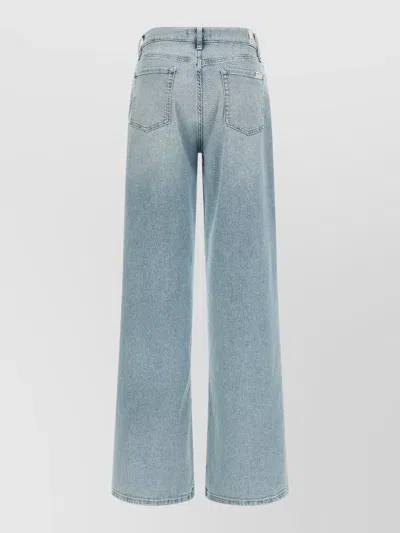 7 For All Mankind Lotta Denim Trousers Belt Loops Five Pockets In Blue