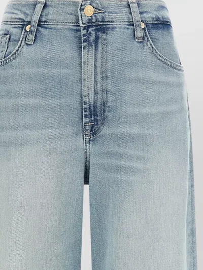 7 For All Mankind Lotta Denim Trousers Belt Loops Five Pockets In Blue