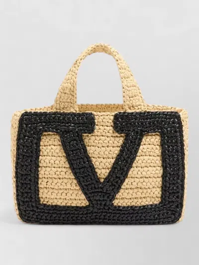 Valentino Mini Bag Woven Texture Two Top Handles