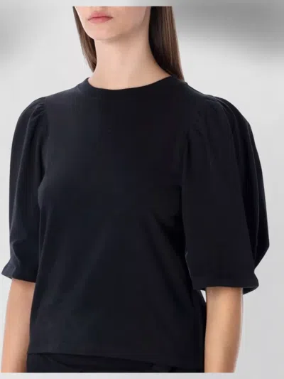 Isabel Marant Étoile Maelis Crew Neck T Shirt Puff Sleeves In Black