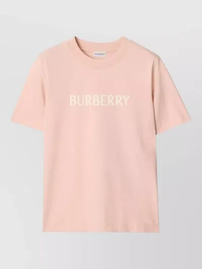 Burberry Regular Fit Logo Cotton T-shirt Clothing In Pink