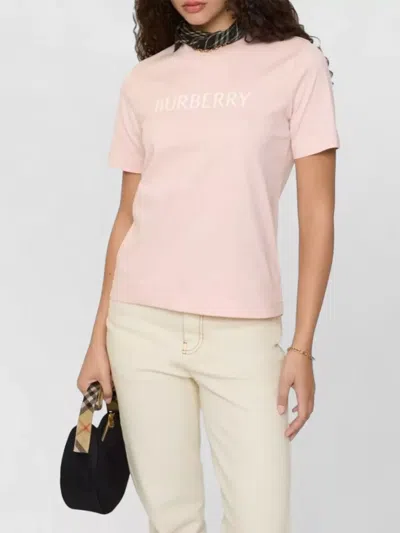 Burberry Regular Fit Logo Cotton T-shirt Clothing In Pink