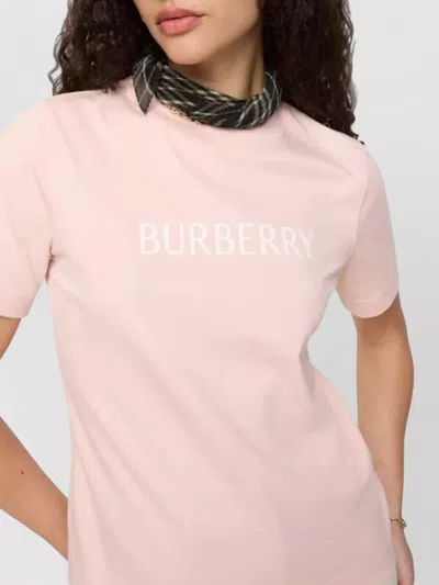 Burberry Regular Fit Logo Cotton T-shirt Clothing In Pink