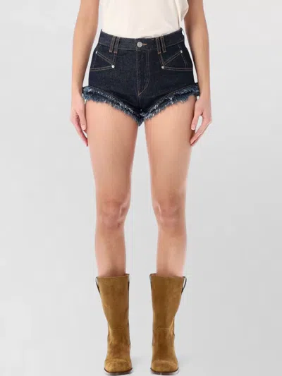 Isabel Marant Étoile Eneidala Denim High Waist Shorts Pockets In Black
