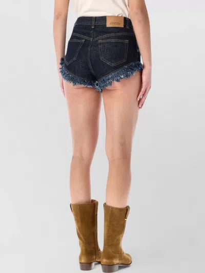 Isabel Marant Étoile Eneidala Denim High Waist Shorts Pockets In Black