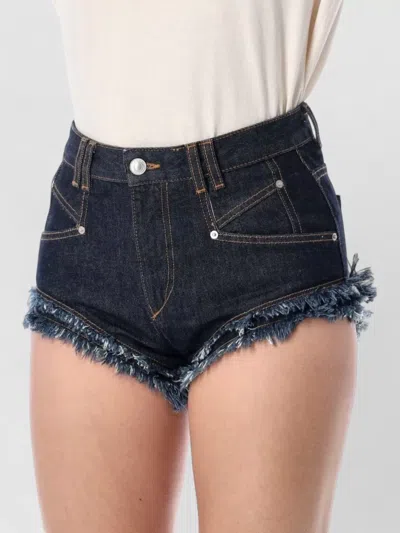 Isabel Marant Étoile Eneidala Denim High Waist Shorts Pockets In Black