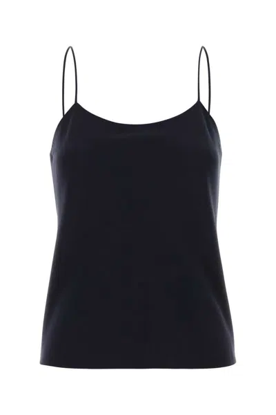 The Row Crepe Camisole Top Biggins Sleeveless In Blue