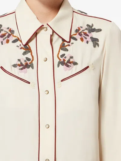 Isabel Marant Yzea Beaded Embroidered Shirt In Neutral