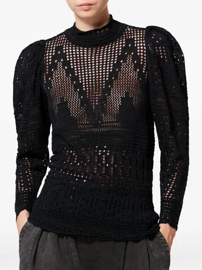 Isabel Marant Dahara Openwork Cotton Sweater Clothing In Black
