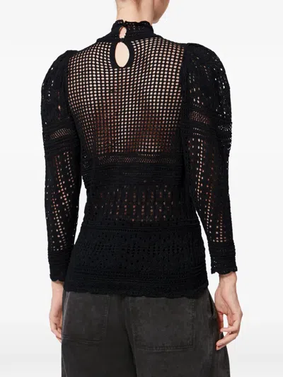 Isabel Marant Dahara Openwork Cotton Sweater Clothing In Black