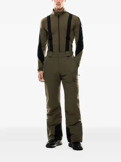 Ea7 Suspenders Ski Trousers In Green