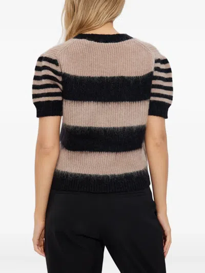 Allsaints Clem Striped Knitted Top In Brown