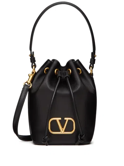 Valentino Vlogo Mini Bucket Bag In Black