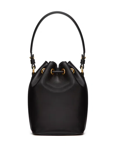 Valentino Vlogo Mini Bucket Bag In Black