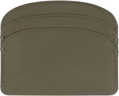 Apc A.p.c. Card Holder Demi Lune In Leather With Logo