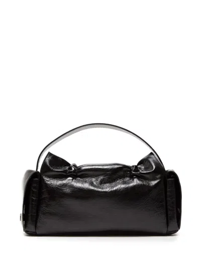Acne Studios Women Mircro Multipocket Grained Leather Shoulder Bag In Black