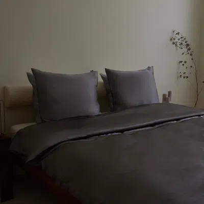 Dore & Rose Premium Silk Duvet Cover Set In Gray