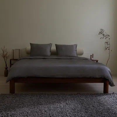 Dore & Rose Premium Silk Duvet Cover Set In Gray