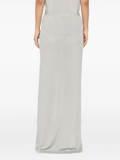 Tom Ford Sequined Long Skirt In Gray
