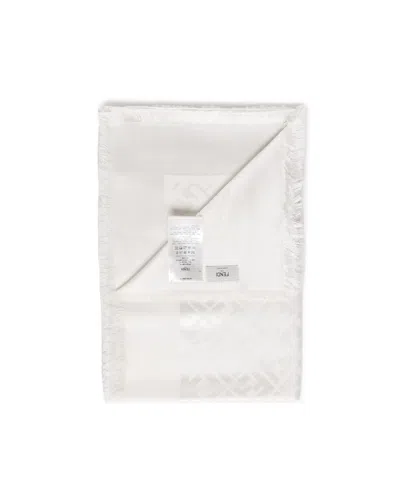 Fendi Ff Diagonal Silk Shawl In Red