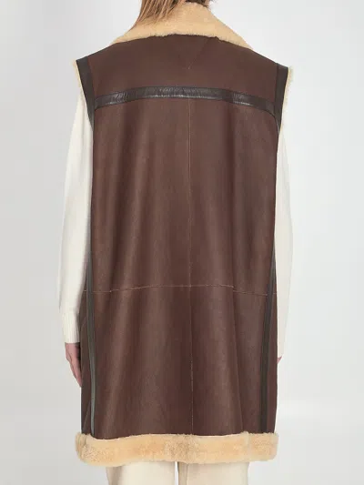Bottega Veneta Leather And Shearling Vest In Black