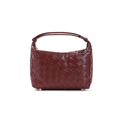 Bottega Veneta Mini Wallace Intreccio 15 Barolo Gold Leather Handbag In Brown