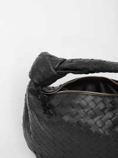 Bottega Veneta Teen Jodie Intrecciato Leather Hobo In Fire Nero
