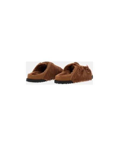 Birkenstock Shearling Sandals In Brown