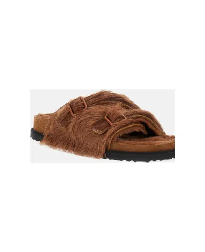 Birkenstock Shearling Sandals In Brown